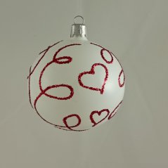 Valentínska biela guľa ,lesklá
