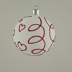 Valentínska biela guľa , matna