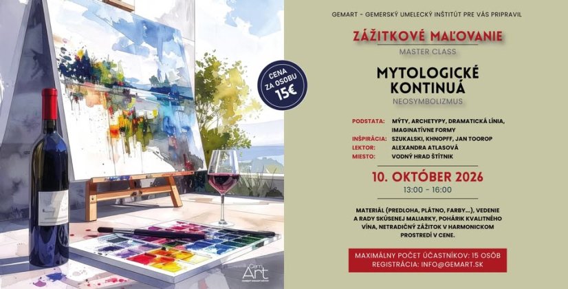 Zážitkové maľovanie "Mytologické kontinuá" - Neosymbolizmus z 3. cyklu CESTA MODERNY, Štítnik