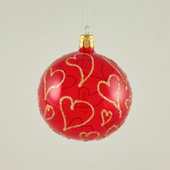Valentínska červená guľa , matna