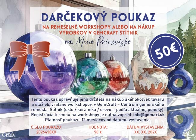 Darčekový poukaz 50 eur Darčekový poukaz 50 eur