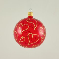 Valentínska červená guľa , matna