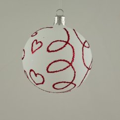 Valentínska biela guľa , matna