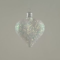 Valentínske trblietavé srdiečko biele