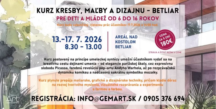 Kurz kresby, maľby a dizajnu pre deti a mládež - 5. ročník, Betliar