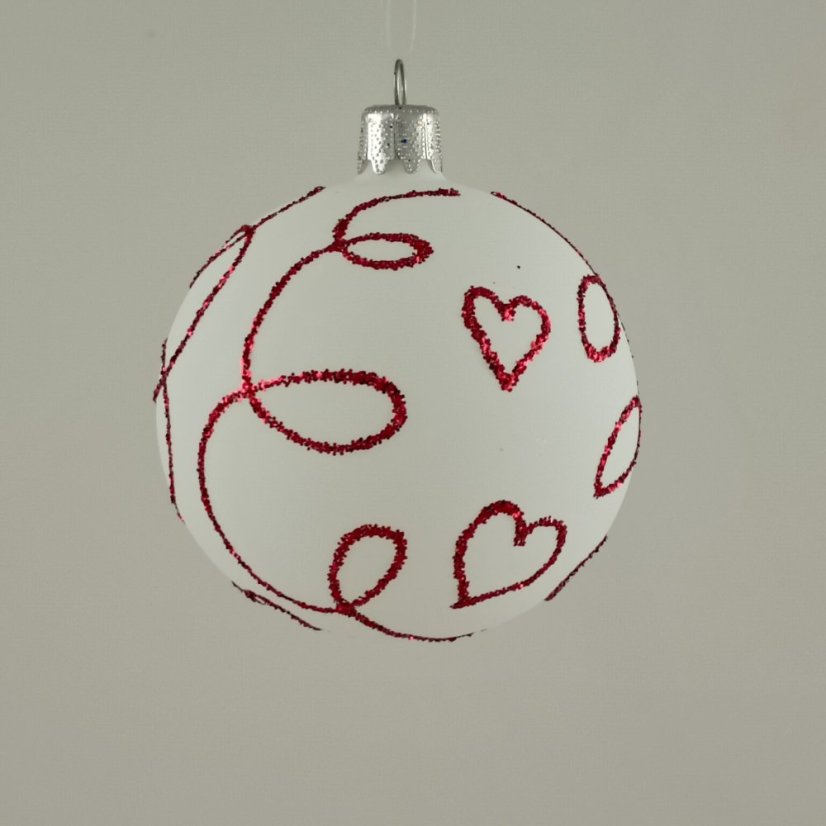 Valentínska biela guľa , matna