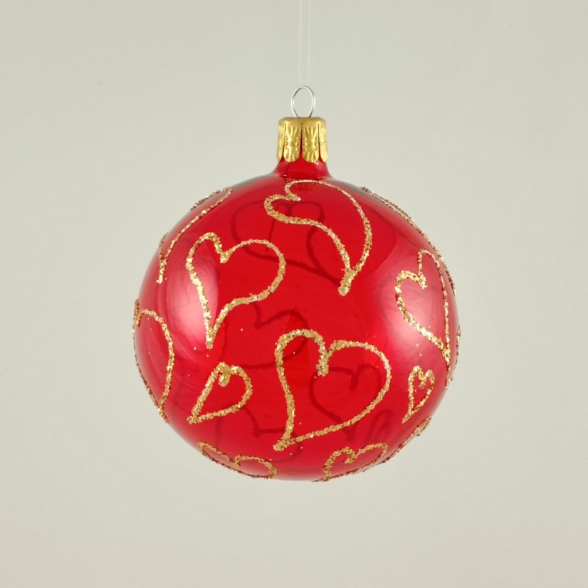 Valentínska červená guľa , matna