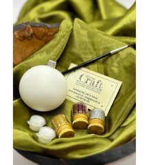 Kreatívna DIY sada na zdobenie sklenenej gule – matná biela-KOPIE