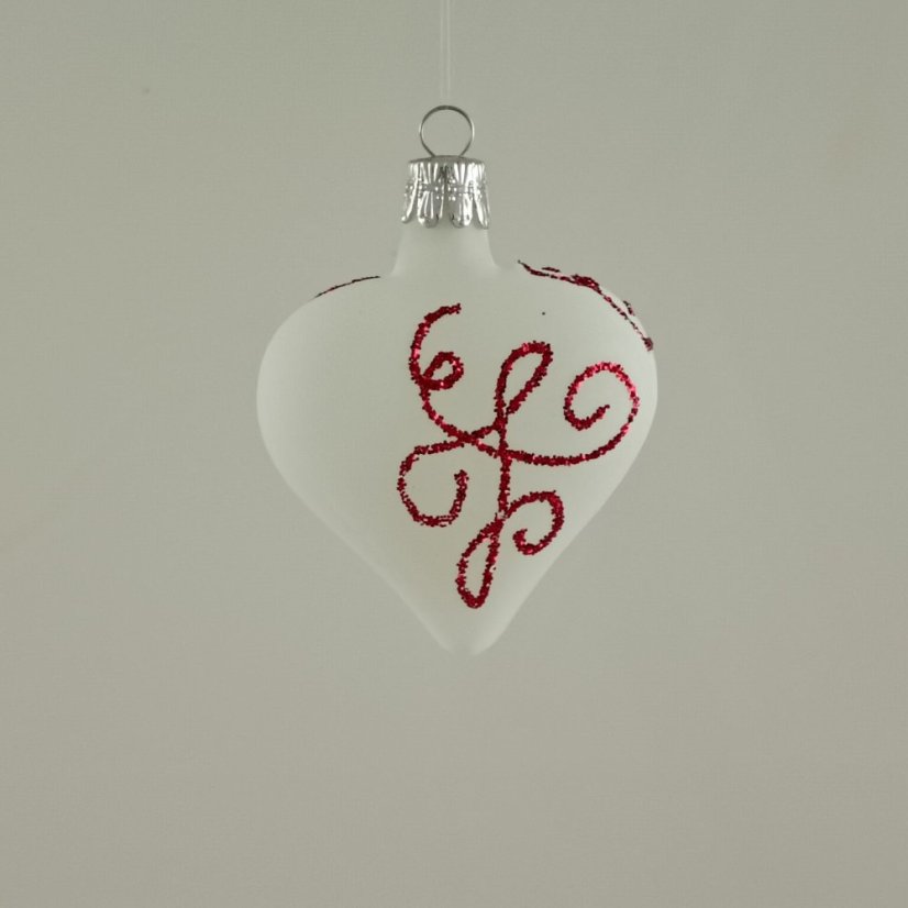 Valentin-napi fehér szív, matt