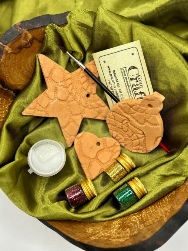 Kreatívna DIY sada – zdobenie keramických vianočných ozdôb (terakota)