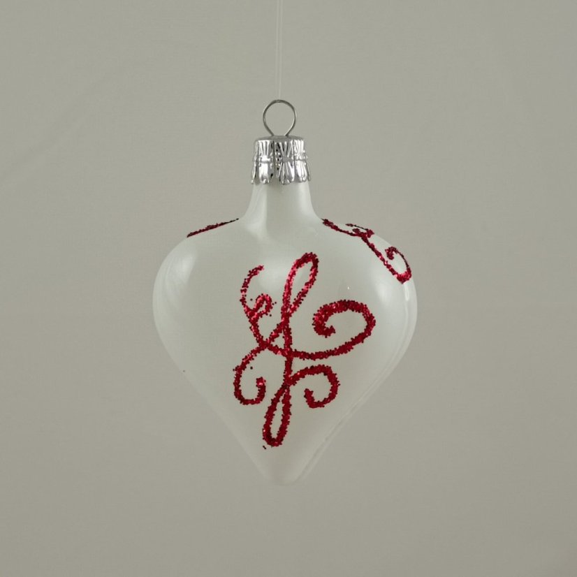 Valentin-napi fehér szív, matt