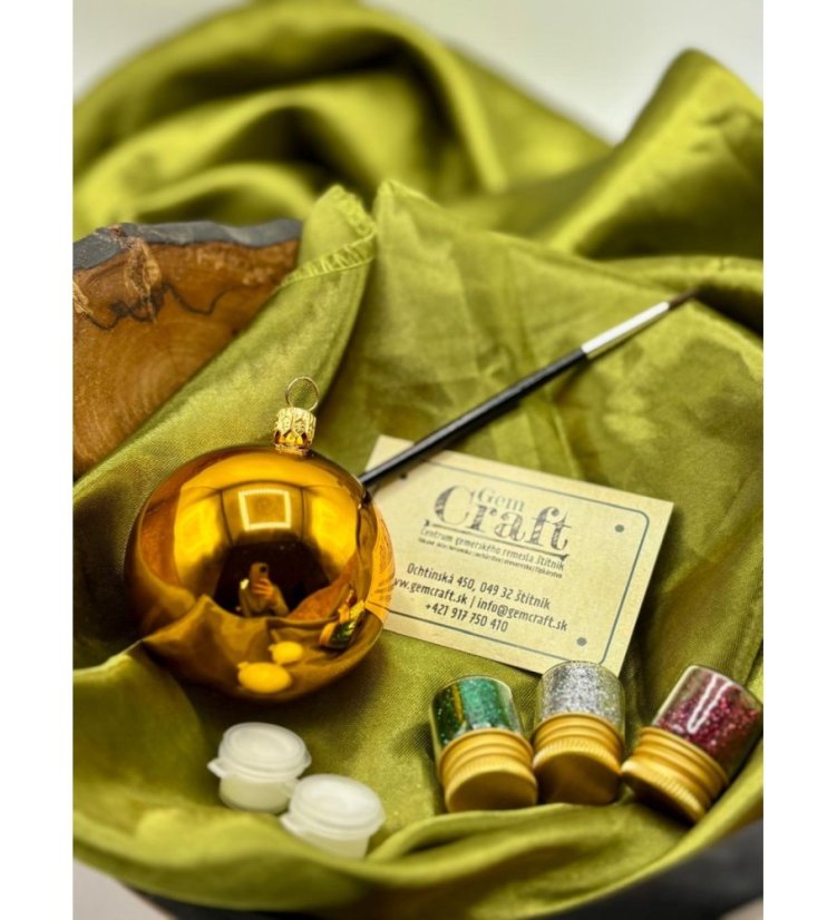 Kreatív DIY készlet üveg karácsonyi gömbök díszítéséhez – arany