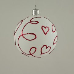 Valentínska biela guľa , matna