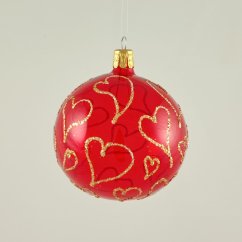 Valentínska červená guľa , matna