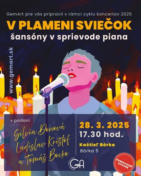 50328-Koncert a gyertyák lángjában - Sanzonok zongorakísérettel - Silvia Donová, Ladislav Krištof, Tomáš Bocko